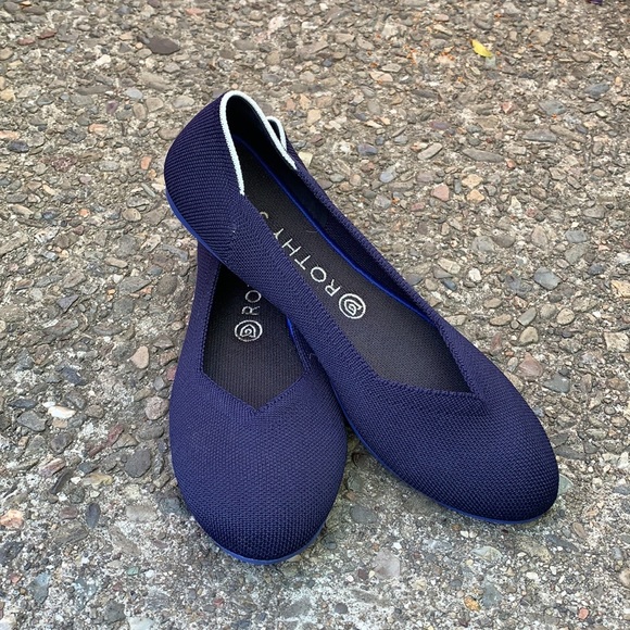 Rothys navy flats white halo retired sz 9.5 - Picture 2 of 16